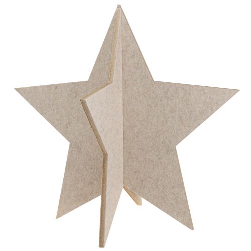 Floristik24 Filt dekorativ stjerne til at placere juledekoration filt beige H62cm