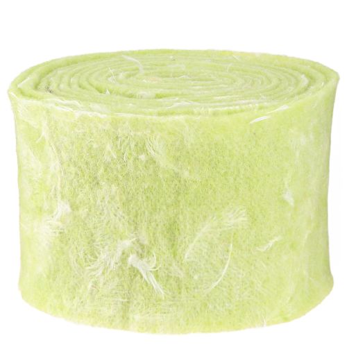 Artikel Filtbånd uldbånd dekorativt stof lysegrøn fjer uldfilt 15cm 5m