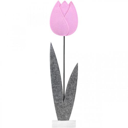 Artikel Filt blomsterfilt deco blomst tulipan pink borddekoration H68cm