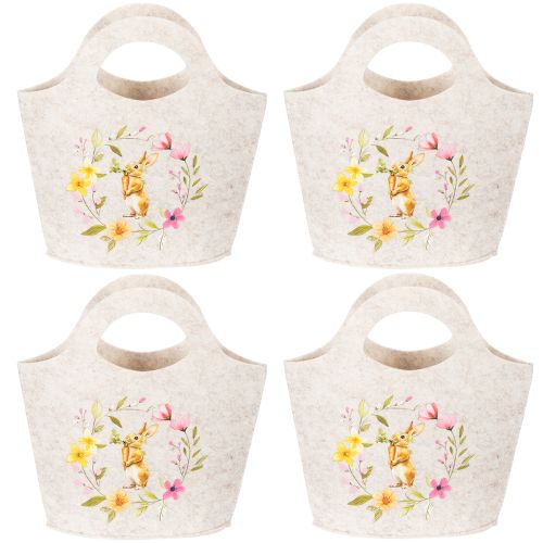 Artikel Filtpose med sød påskehare, egnet til forår og sommer, 27 cm, 4 stk.