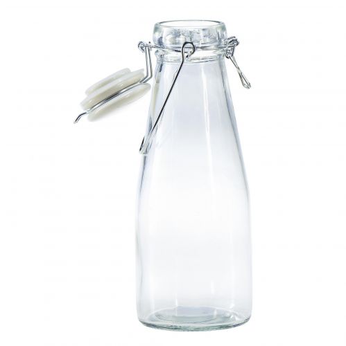 Artikel Flaske dekorativt glas med låg klar Ø7cm 20,5cm