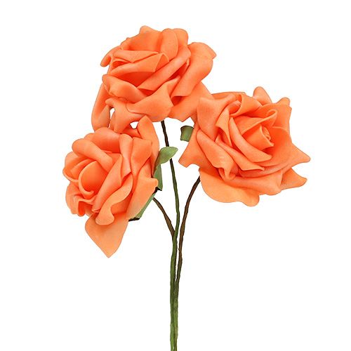 Floristik24 Skumrose Ø7,5cm orange 18 stk