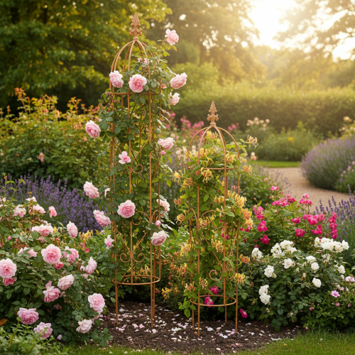 Artikel Havespalier, klatrehjælp til roser og andre klatreplanter, ideelt havedesign, 108 cm, sæt med 2.