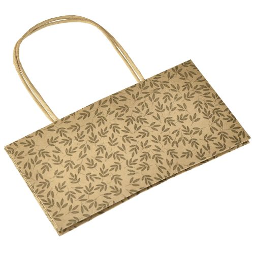Artikel Gavepose papir naturlige brune blade 20×10×10 cm 6 stk.