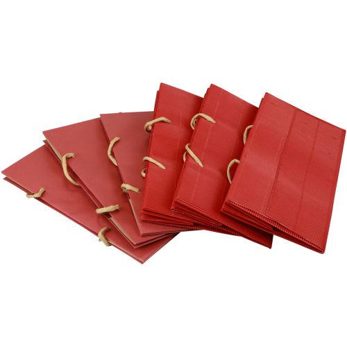 Artikel Gaveposer røde papirsposer med hank 24×12×12cm 6stk