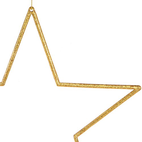 Artikel Store dekorative stjerner guld glitter dekoration til ophæng 24cm 6 stk