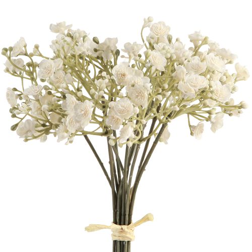Artikel Gypsophila kunstig babyånde i en bunke hvid 23 cm 12 stk