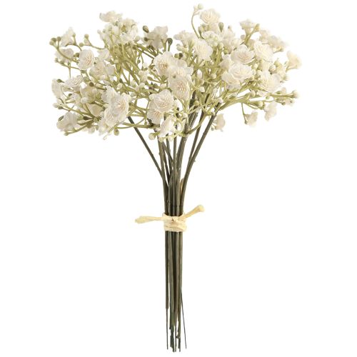 Artikel Gypsophila kunstig babyånde i en bunke hvid 23 cm 12 stk