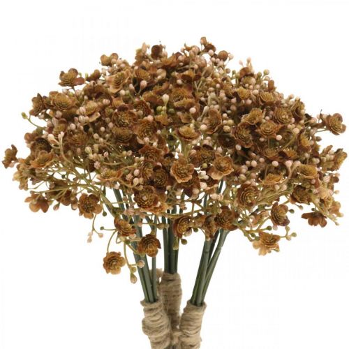 Floristik24 Gypsophila kunstig brun til efterårsbuket 29,5cm 18p