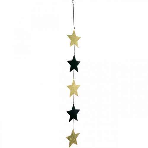 Artikel Julepynt stjernevedhæng guld sort 5 stjerner 78cm