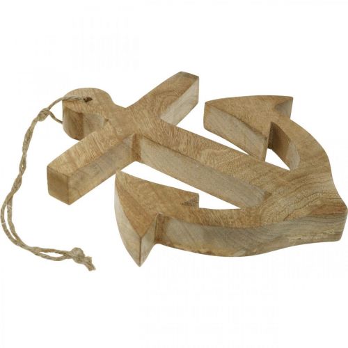 Artikel Hængende Anker Mango Træ Nautical Hanger Natural H24,5cm