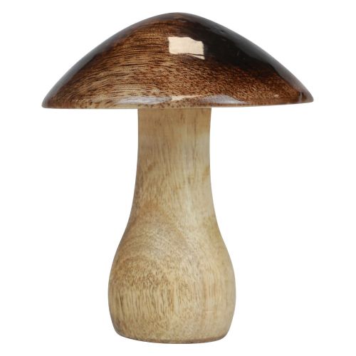 Artikel Træ svampe dekoration naturlig brun glans effekt Ø10cm H12cm