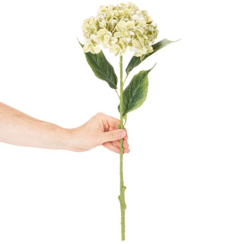 Artikel Kunstig hortensiablomst med lang stilk og blade, 60 cm