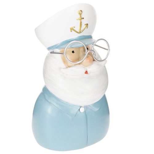 Artikel Kaptajnfigur, maritim dekoration med briller og hat, 16 cm
