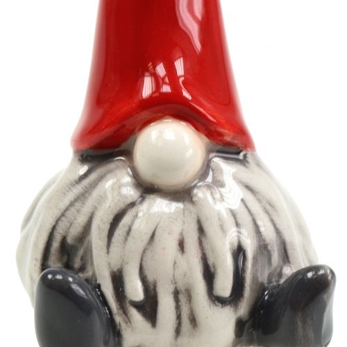 Floristik24 Keramisk figur gnome 8,5 cm rød, hvid 1 stk