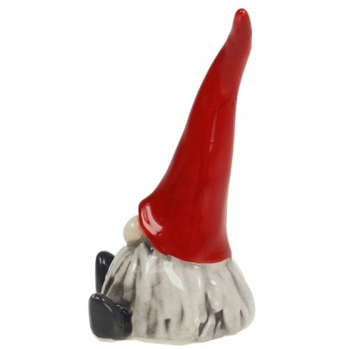 Floristik24 Keramisk figur gnome 8,5 cm rød, hvid 1 stk