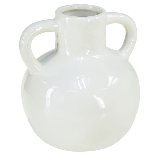 Floristik24 Keramik vase hvid vase med 2 hanke keramik Ø7cm H11,5cm