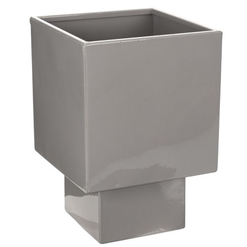 Artikel Grå kubeformet plantekasse med base til moderne dekoration, 22 cm