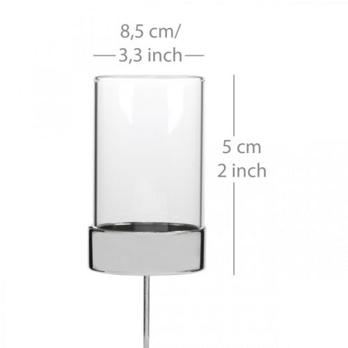 Artikel Lysestage til tilstopning af metal/glas Ø5cm H14cm 4 stk