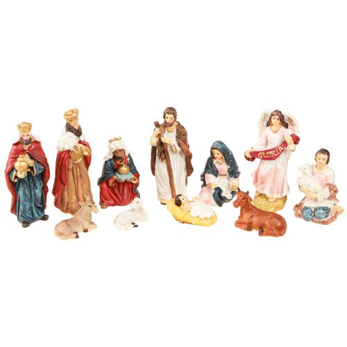 Floristik24 Nativity figurer sæt 11 farverige figurer håndmalede 3,5-9,5 cm