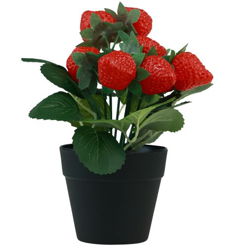 Kunstig jordbærplante i potte kunstig plante 19cm