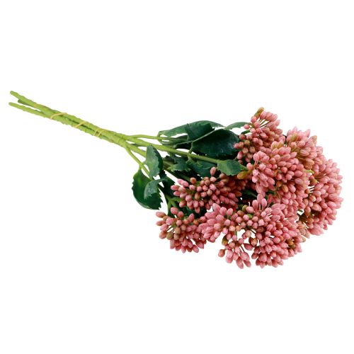 Artikel Kunstig Fed Høne Sedum Stenkorn blomstrende pink 47cm 3stk