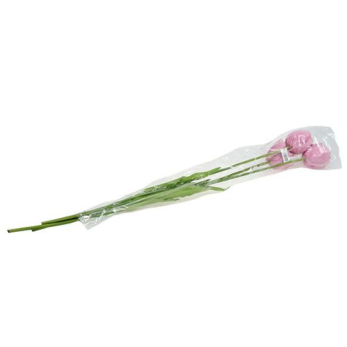 Floristik24 Kunstige tulipaner fyldt mørket pink 84 cm - 85 cm 3stk