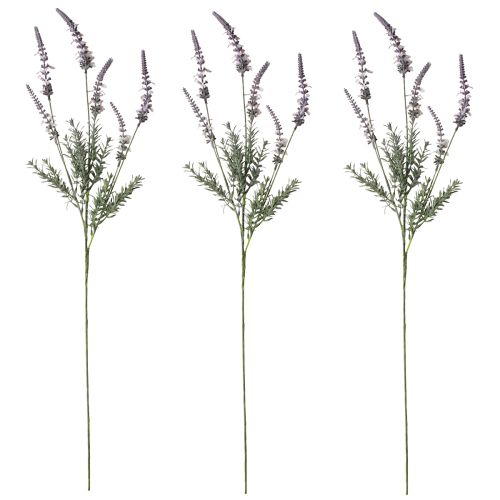 Artikel Lavendel dekoration med blomster kunstig blomst på lang stilk 82cm 3 stk