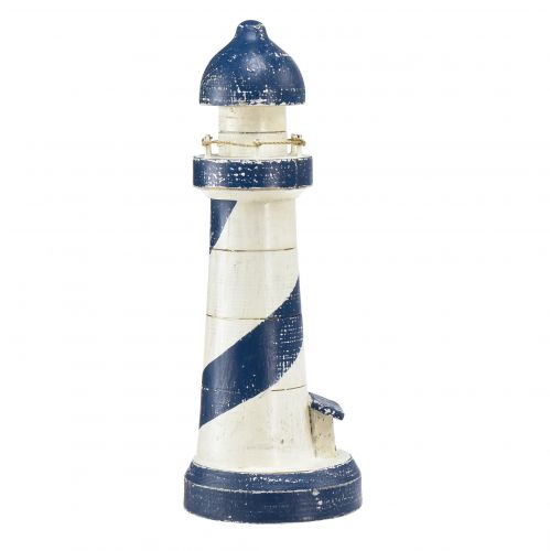 Artikel Lighthouse Maritime borddekoration blå hvid Ø10,5cm H28,5cm