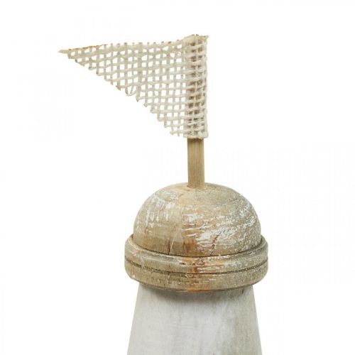 Artikel Træfyrtårn maritim trædekoration rød hvid H30,5cm