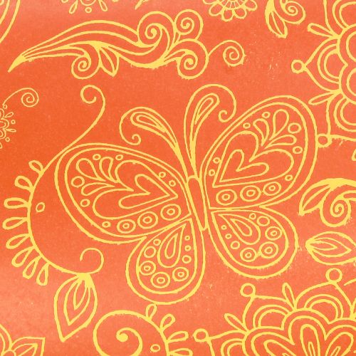 Artikel Manchetpapir Orange Gul Sommertid 25cm 100m
