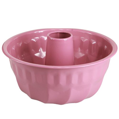 Metal dekorativ skål bageform Gugelhupf pink Ø23cm H12cm