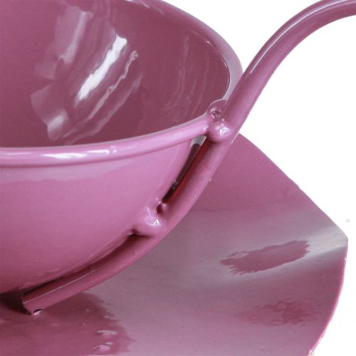 Artikel Metal dekorativ kop med underkop pink H8cm Ø11,5cm 2stk