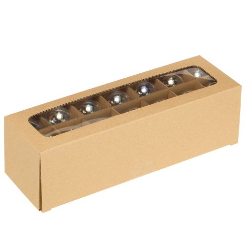 Artikel Mini julekugler, glas, iriserende, klare, 4 cm, 24 stk.