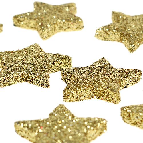 Artikel Mini glitter stjerne guld 2,5cm 96 stk