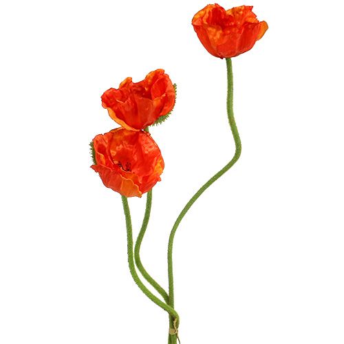 Floristik24 Valmuer kunstige kunstige blomster orange 58cm–74cm 3 stk