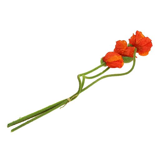 Artikel Valmuer kunstige kunstige blomster orange 58cm–74cm 3 stk