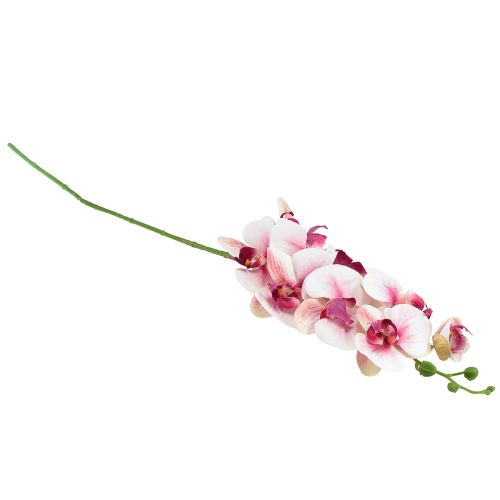 Artikel Orkidé Phalaenopsis kunstig 9 blomster hvid fuchsia 96cm