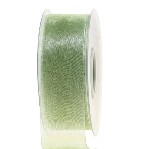 Artikel Organza bånd grøn gavebånd selvkant lime grøn 40mm 50m