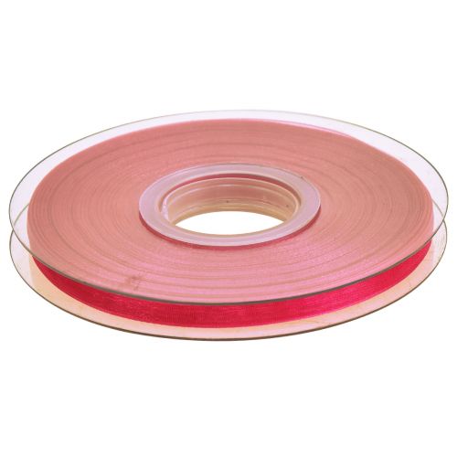 Artikel Organza bånd gavebånd pink bånd selvkant 6mm 50m