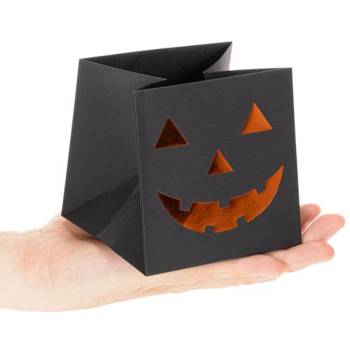 Artikel Papirpose græskar ansigt plantekasse Halloween dekoration 10 cm 6 stk