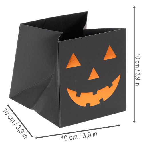 Artikel Papirpose græskar ansigt plantekasse Halloween dekoration 10 cm 6 stk