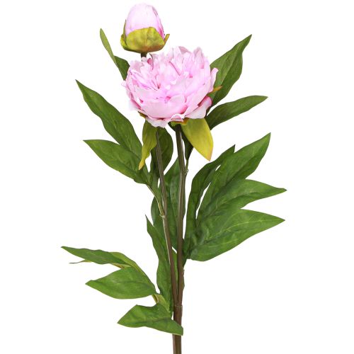 Pæon kunstige blomster pink med lang stilk 70cm 3stk