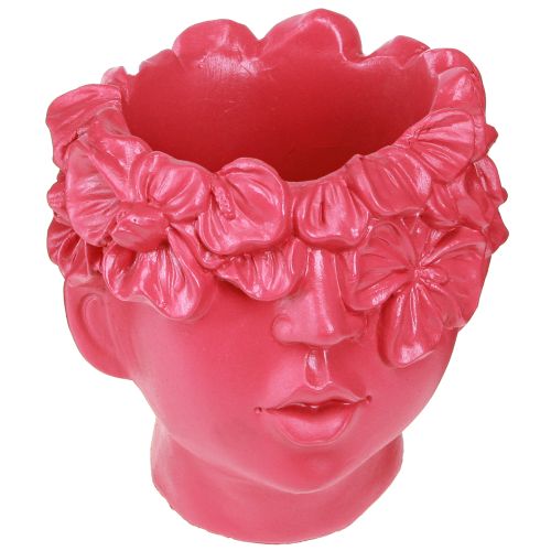 Plantehoved polyresin buste planter pink 13,5×13×15cm