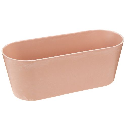 Planteskål oval pynteskål plast lyserød brun 27×11×10cm 3stk