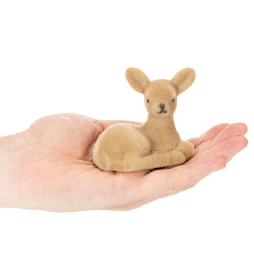 Artikel Dekorativ liggende rådyrfigur til borddekoration, 8 cm, 6 stk.