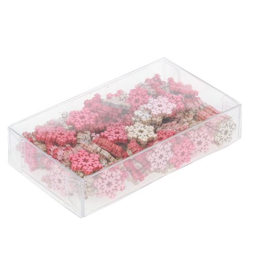 Artikel Snefnugmix pink, pink, natur Ø2cm 144 stk