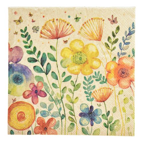 Floristik24 Servietter forårssommerfugle blomster 33x33cm 20stk