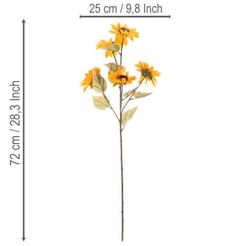 Artikel Kunstig solsikkeblomst, naturtro dekoration, 72 cm, 2 stk.