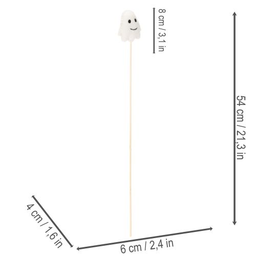 Artikel Spøgelsesfigurer på træpinde, Halloween-dekoration, 54 cm, 8 stk.